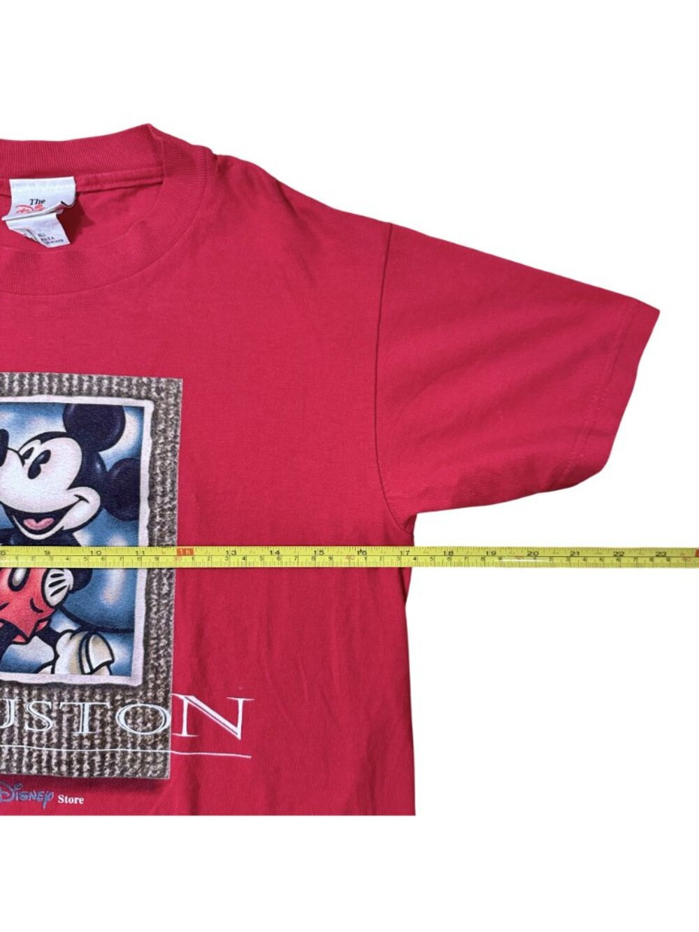 Vintage Men’s Disney Store Mickey Mouse Houston Graphic T Shirt Red Small - Picture 7 of 11